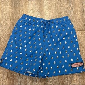 Vineyard Vines Royal Blue Sailboat Print Swim Shorts
